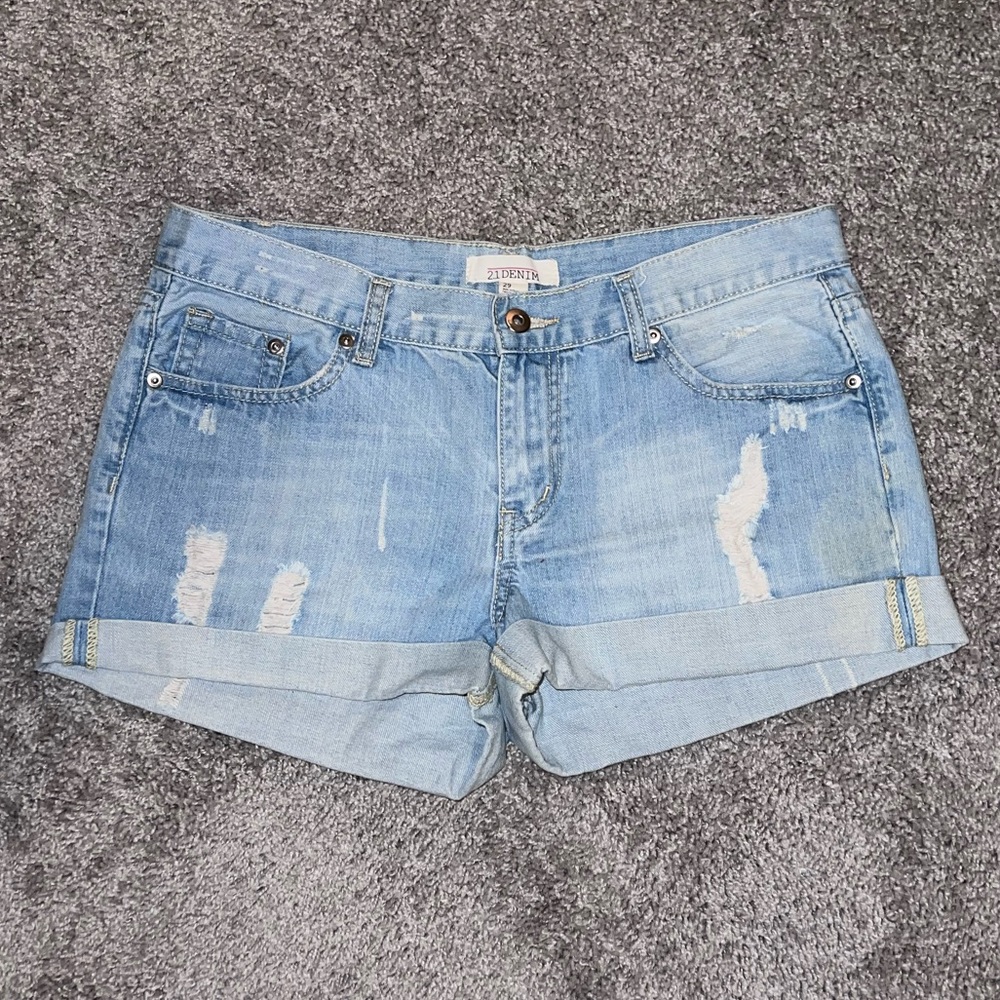 Cuffed Blue Jean shorts